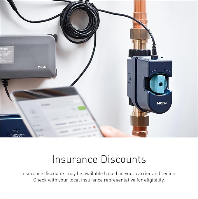 Moen Flo Smart Water Monitor and Automatic Shutoff Sensor, Wi-Fi Connected Water Leak Detector for 1-Inch Diameter Pipe, 900-006 - Image 10