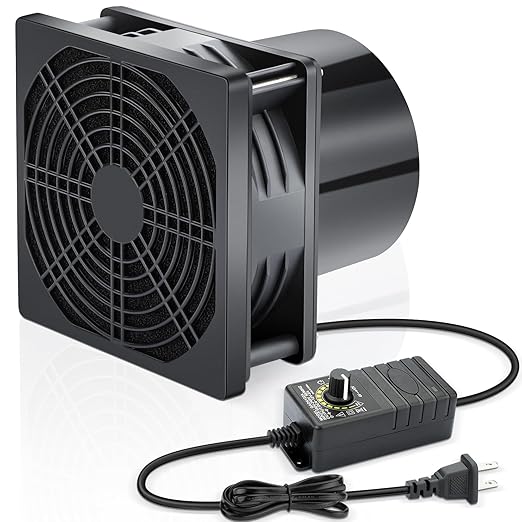 Wathai 120mm x 38mm 12V 4 Inch Small Exhaust Fan with 110V 120V Speed Control for Fume Extractor Soldering, 3D Laser, Paint Booth Cooling by Wathai