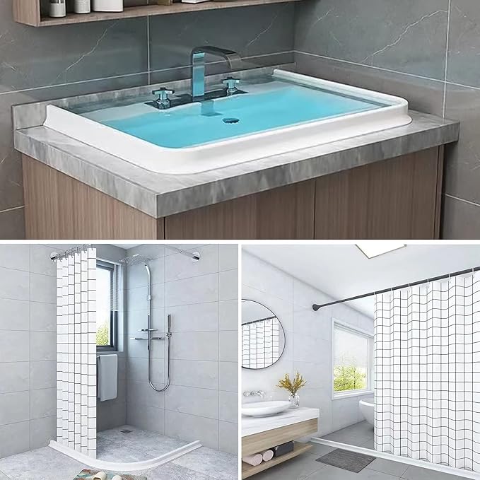Collapsible Shower Water Guard Water Splash Guard Water Dam Barrier Shower Threshold for Shower Stall, Stay Dry Retainer for Wet and Dry Separation for Bathroom (39") … - Image 7