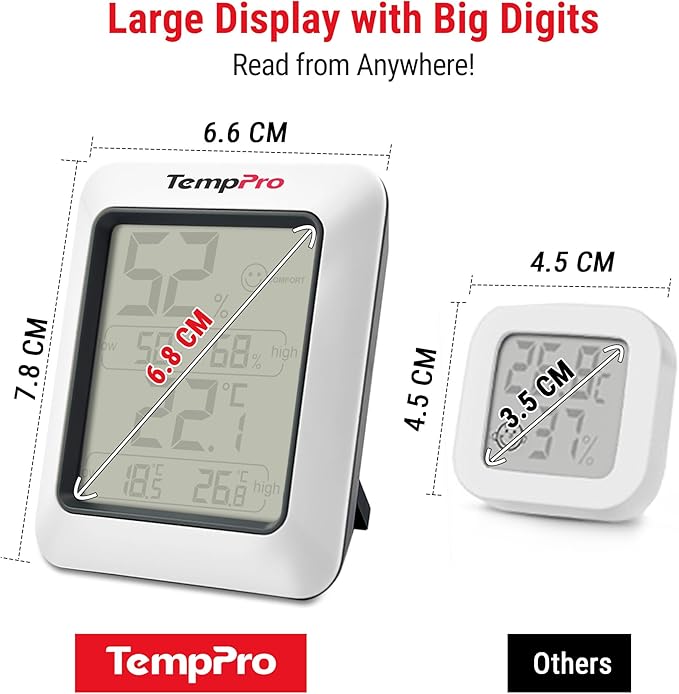 TempPro TP50 Digital Hygrometer Indoor Thermometer Room Thermometer and Humidity Gauge with Temperature Humidity Monitor(Previously ThermoPro) - Image 6