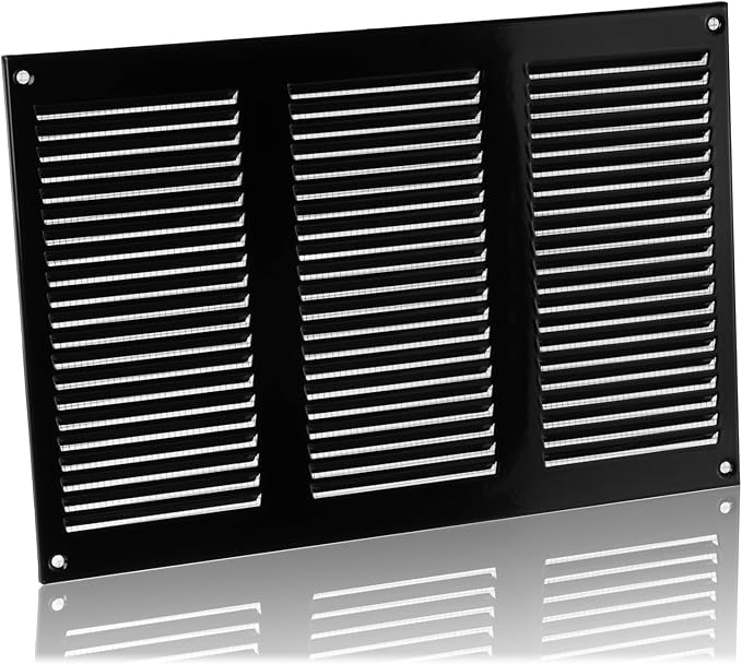 10x6 inch (Duct Opening) Vent Cover - Black Ventilation Covers for Wall and Ceiling - Metal Return Grille - HVAC AC Air Vents Register for Indoor and Outdoor Use with Mesh - Image 4