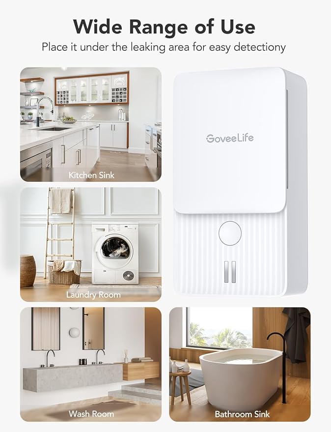 GoveeLife Water Leak Detectors 5 Pack, 100dB Adjustable Audio Alarm and Leak and Drip Alerts, Detector for Home, Bedrooms, Basement, Warehouse, Cabin/RV - Image 3