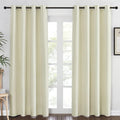 NICETOWN Blackout Living Room Curtain 84 inches Long - Thermal Insulated Grommet Room Darkening Window Treatment Sound Dampening Drape for Bedroom (Beige, W52 x L84, 1 Panel) by NICETOWN