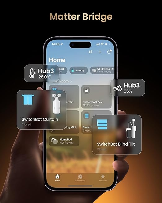 SwitchBot Hub 3 (3rd Gen) Smart Home Command Center: Screen + Physical Dial, IR Remote Hub for TVs/ACS, Temp/Humidity Sensor (±0.2°C), Matter Bridge, Bluetooth 200m, Works on 2.4GHz WiFi - Image 3
