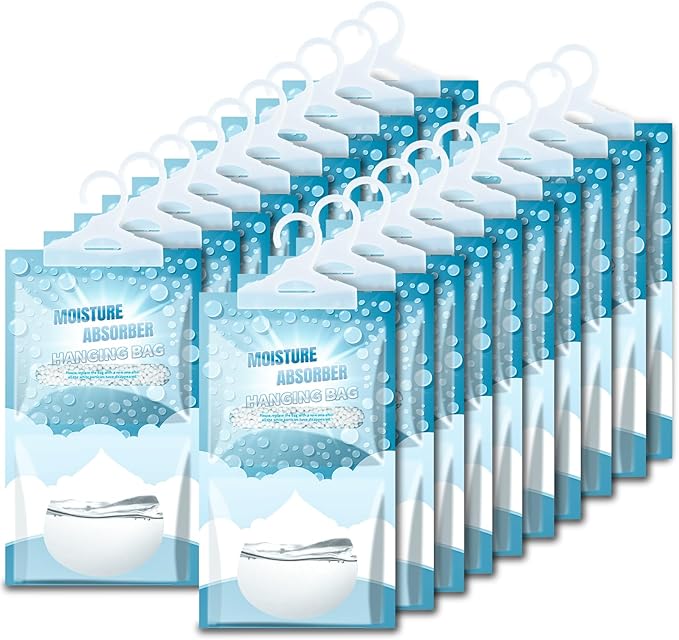 Moisture Absorbers Packets - 20 Pack Hanging Moisture Absorbers Dehumidifier Bags for Closet Bathroom Kitchen, Fragrance Free Humidity Absorber Packs, Removes Moisture & Odors by Corodo