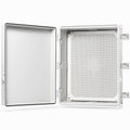 QILIPSU Waterproof Junction Box IP67 Outdoor Plastic Electrical Project Enclosure Weatherproof with Mounting Plate, Wall Brackets, Hinged Grey Cover 20"x16.1"x7.9" by QILIPSU
