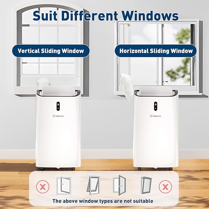 14,000 BTU Portable Air Conditioners Cool Up to 700 Sq.Ft, Cool, Heat, Dehumidifier & Fan 4 in 1 Air Conditioner for Room, Portable AC Unit with Remote/Sleep Mode/Auto Swing Fans/Self Evaporation - Image 8