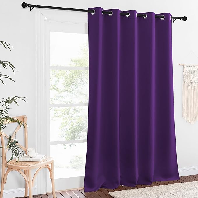 NICETOWN Blackout Curtain Drape for Bedroom - Light Reducing Thermal Insulated Solid Grommet Room Darkening Window Curtain 90 inches Long for Living Room (Royal Purple, 1 Piece, W66 x L90) - Image 8