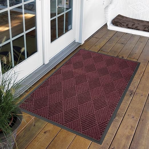 NoTrax 2' x 3' Guzzler Opus Series Commercial-Grade Entrance Mat, Dirt and Moisture Control, Rubber-Backed, Indoor/Outdoor, Burgundy, 168 - Image 3