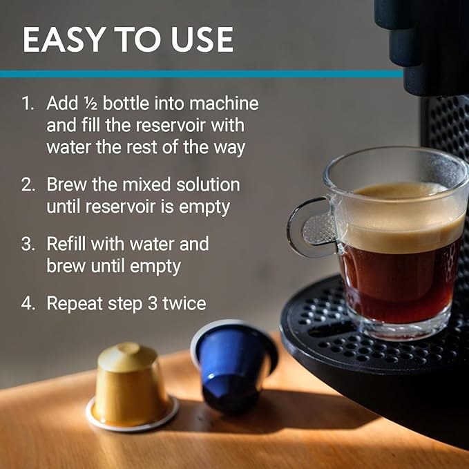 Descaler (2 Pack, 2 Uses Per Bottle) - Made in the USA - Universal Descaling Solution for Keurig, Nespresso, Delonghi and All Single Use Coffee and Espresso Machines - Image 4