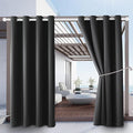 DIVA EN CAMINO DEC Outdoor Patio Curtain Waterproof Darkening Thermal Insulated Indoor Curtains for Bedroom, Porch, Living Room, Pergola, Cabana, W52 x L95, Dark Gray, Set of 2 Panels by DivaenCamino
