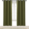 NICETOWN Blackout Curtain Blind for Bedroom, Single Panel, W34 x L72 inches, Olive Green, Thermal Insulated Grommet Blackout Room Darkening Drape/Drapery by NICETOWN