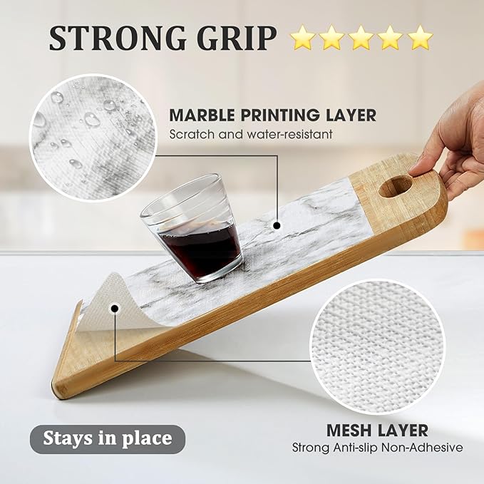 Viseeko Shelf and Drawer Liner for Kitchen Cabinet, 12 in x 10 ft Non-Adhesive Cabinet Liners for Shelves, Strong Grip Shelf Paper Non-Slip Waterproof Easy to Cut for Dresser Cupboard, Marble - Image 2