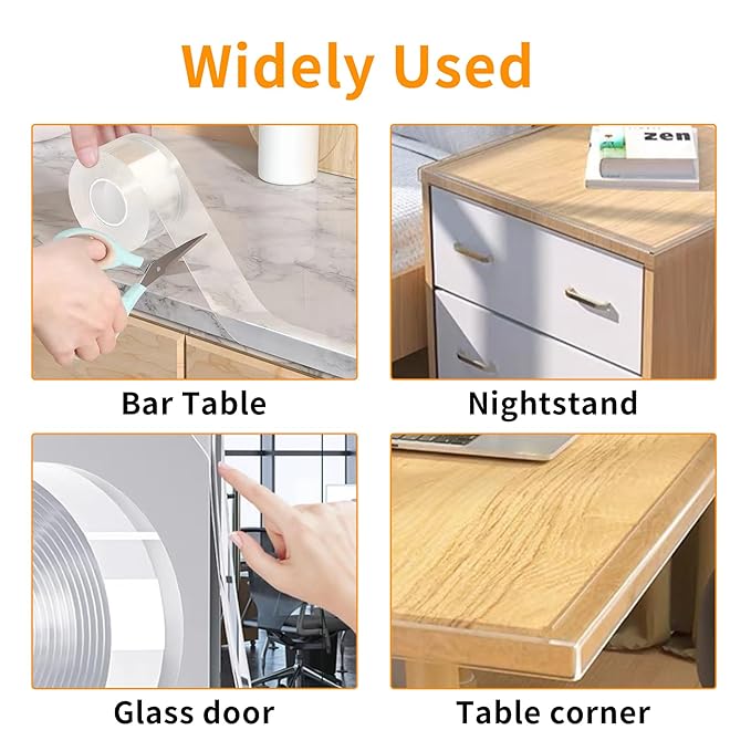 2.6in x 9.84Ft,Soft Corner Protectors for Furniture,Table Corner Protectors,Cabinet Bumpers,Wall Corner Protector,Window Clear Edge Protector Strip,Safe for Proof - Image 6