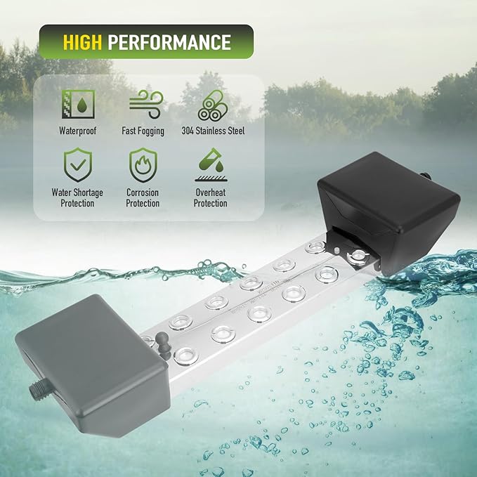 Ultrasonic Fogger Mist Maker 12 Head (9000ml/H) with 400W Waterproof Power Supply & Floats, Ultrasonic Humidifier Ideal for Pond, Vegetable Preservation, Landscape, Lawn, Halloween - Image 4