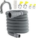 16.4 FT Universal Washing Machine Drain Hose, Drain Hose Extension Kit for Washer, Dishwasher, Dryers, Dehumidifier with 4 Hose Clamps, 1 U-Holder, 1 Adapter, Fit for 0.79-1.5 inch Drain Outlet by Unknown