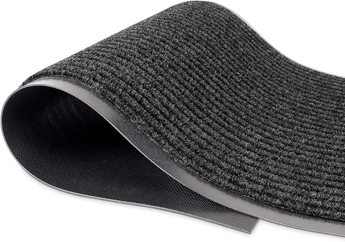 Durable Rubber Door Mat - Heavy Duty, Indoor/Outdoor, Easy Clean, Waterproof, Low-Profile Mat for Entry, Patio, Garage - Stylish (Black, 2' x3' Feet) by MaxMat