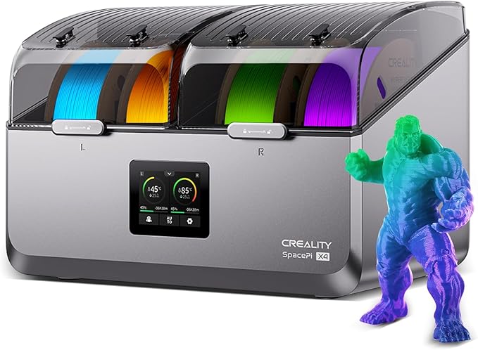 Creality Space Pi X4 Filament Dryer 4 Roll 3D Printer Dry Box with 110W PTC Heater 360° Rapid Heating LCD Touch Screen One-Key Operation PLA PETG ABS TPU Nylon Compatible by Creality