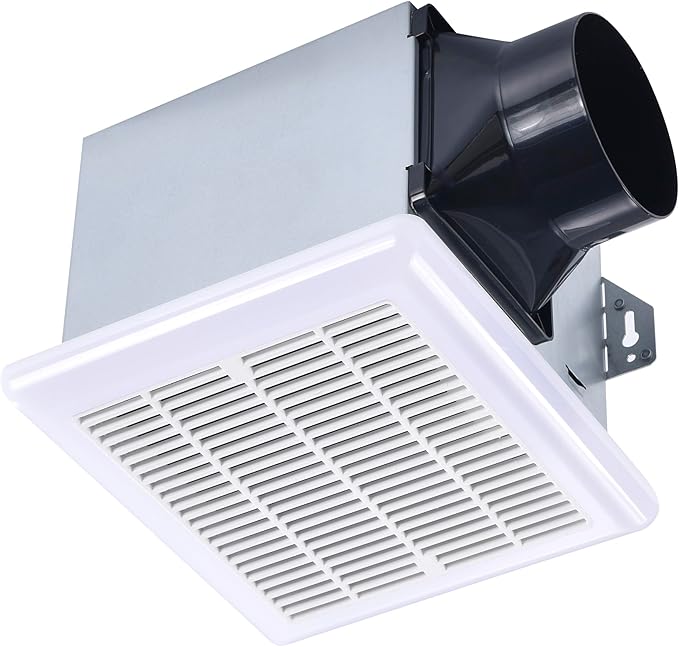 Tech Drive Bathroom Exhaust Fan with Light - 110 CFM, 1.5 Sone, 1000lm Dimmable 3CCT Selectable LED Light, Easy to Install Super Quiet Ventilation Fan, 4-Inch Duct, Light Grille Combo, White by TechDrive