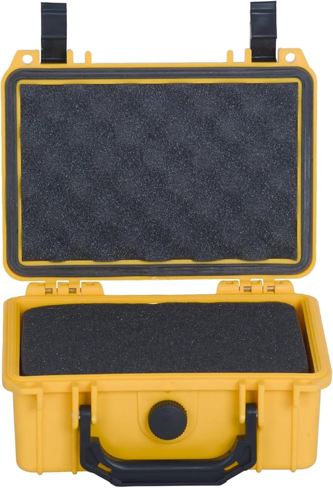 MEIJIA IP67 waterproof hard compact case,Customizable Fit Foam,8.12”x6.56”x 3.56”,Fit Use of Drones, Cameras,Equipments,lens (Yellow) - Image 4