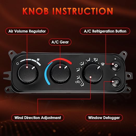 599-212 HVAC Control Module A/C Heater Climate Panel Switch Compatible with Dodge Ram 1500 2500 3500 2002-2005 & Dakota 2001-2004, Replaces# 55055905AA 55055905AD 55056246AA - Image 7