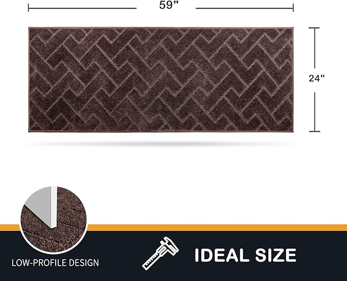PURRUGS Dirt Trapping Door Mat 24" x 59", Non-Slip Machine Washable Entry Rug, Dog Doormat, Indoor Front Door Mat, Super Absorbent Entryway Rug for Muddy Shoes & Paws, Brown - Image 2