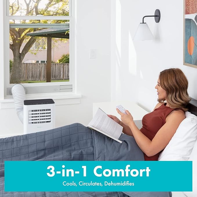 SereneLife Small Air Conditioner Portable 8,000 BTU with Built-in Dehumidifier - Portable AC unit for rooms up to 350 sq ft - WiFi app + Remote Control, Window Mount Exhaust Kit - Image 3