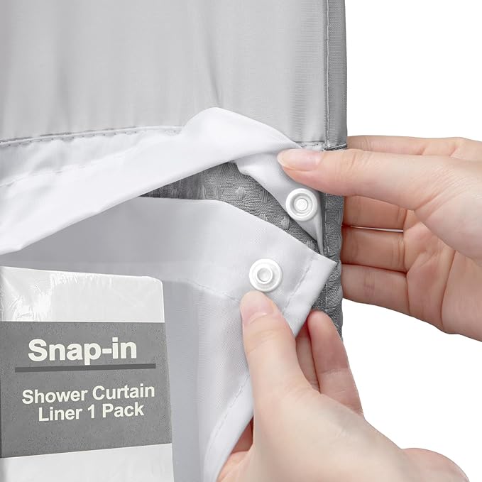 Snap-in Fabric Replacement Liner 71" W x 61" L, for 72" W x 81" L No Hook Shower Curtain by Unknown
