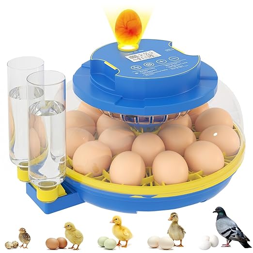 Chicken Egg Incubators for Hatching Eggs, 18 Egg Incubator with Automatic Egg Turning, Digital Control, 2 Egg Trays, Candler & Automatic Water Refill for Chicken Quail Duck Turkey Goose Bird by LoveAllYourLittleOnes