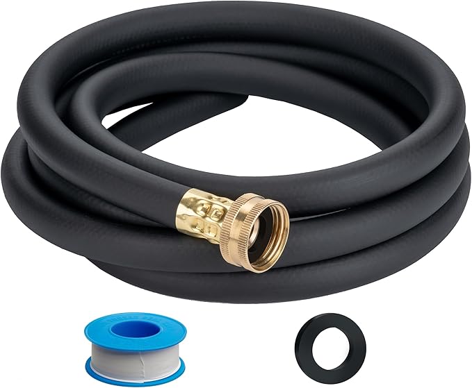 25FT Dehumidifier Drain Hose with 3/4” FHT Brass Rustproof Connector, Versatile Drain Hose Perfectly Compatible with most Dehumidifiers and 3/4” external thread outlet (Black, 25FT) by ZY-hosetube