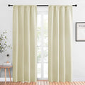NICETOWN Blackout Curtains for Living Curtains, Window Treatment Thermal Insulated Solid Room Darkening Drape Panels for Patio Sliding Glass Door (Beige, Set of 2, 42 inches Width by 84 inches Length) by NICETOWN