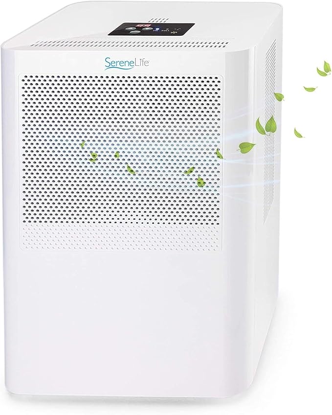 SereneLife Portable Electric Home Mini Dehumidifier - 322 Square Feet Quiet Compact Small Dehumidifiers For Home Closet Basement w/ 3L Water Tank Capacity, Removes Moisture - SereneLife PDUMID95.5 by SereneLife