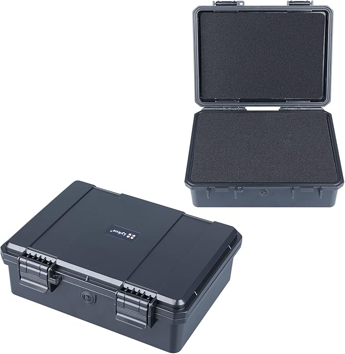 Lykus HC-2120 Mini Hard Case Dry Box with Foam Insert, Interior Size 8.3x5.9x2.7 in, IP66 Splash-Proof, Suitable for Cellphones, Tools, Small Devices and More by Lykus