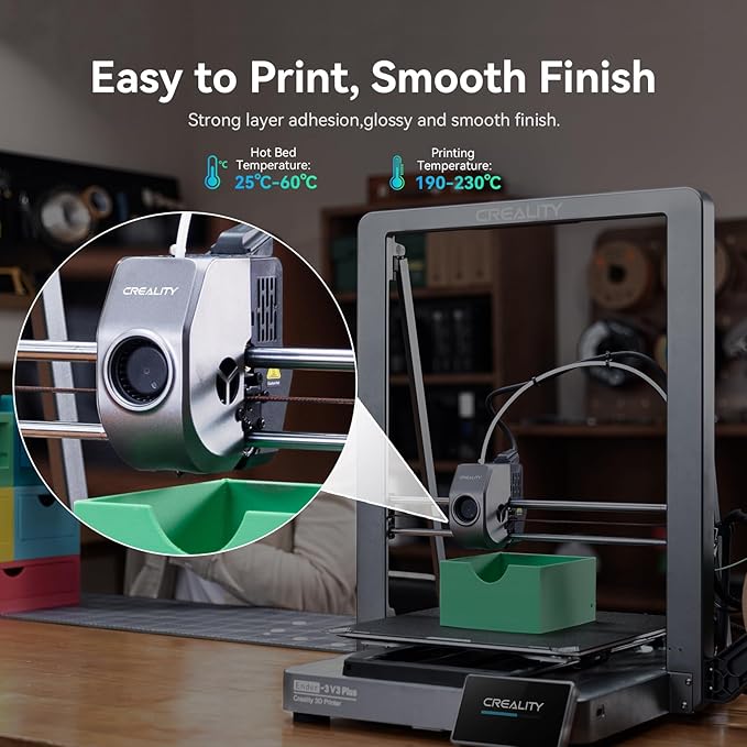 Creality Hyper PLA Filament 1.75mm, 30-600mm/s High Speed 3D Printer Filament, Dimensional Accuracy +/-0.02mm, Fit Most FDM 3D Printers, 4 Pack 1kg Spool(2.2lbs), Black - Image 8