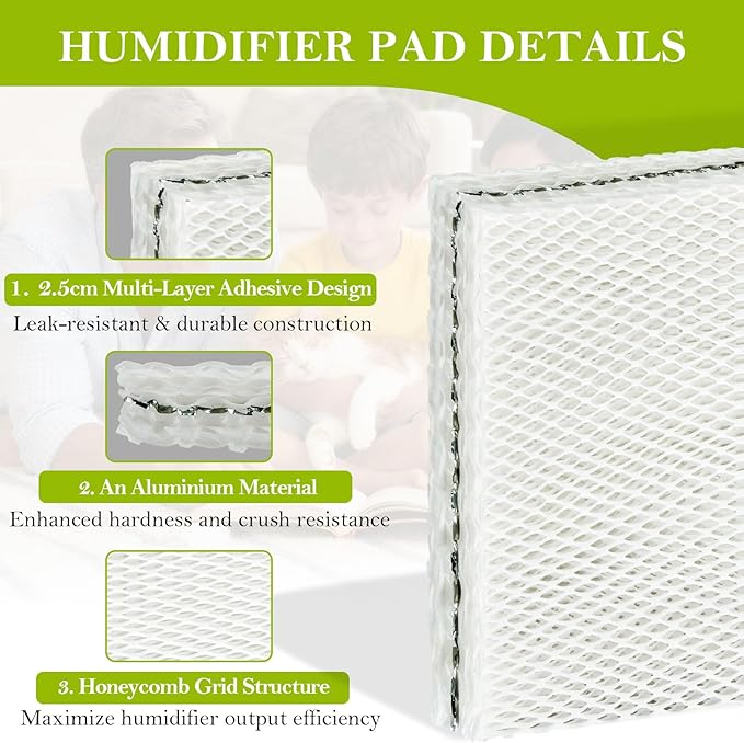 4 Pack MD1-0034 Replacement Humidifier Wick, Humidifier Filters Compatible with Vornado Evaporative Humidifier EV100, EV200, EVDC300, EVD500, EVD505, Evap2 (Not for Evap3) - Image 3
