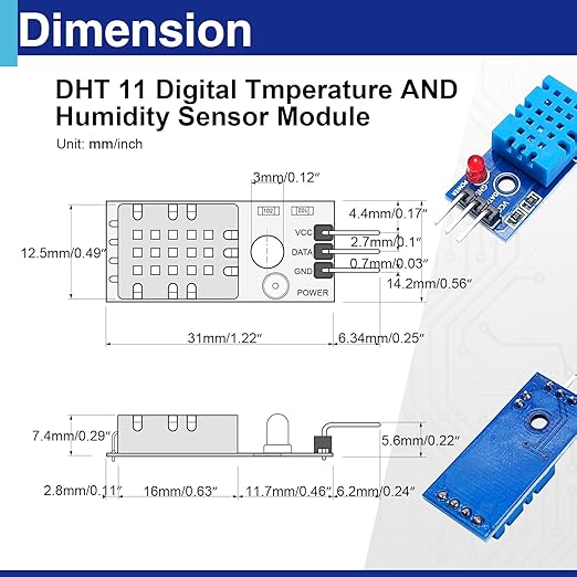 3 Set Digital Temperature and Humidity Sensor Modules, Compatible with DHT11, 3.3V–5V Sensors for Arduino with Dupont Wires - Image 2