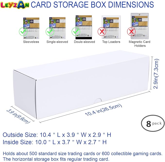 Trading-Card Storage Box, 8-Pack • 600 Count Corrugated Cardboard Storage with dividers & labels for TCG/Magic/Mtg storage and Collection, 10.4 INCH Horizontal - Image 4