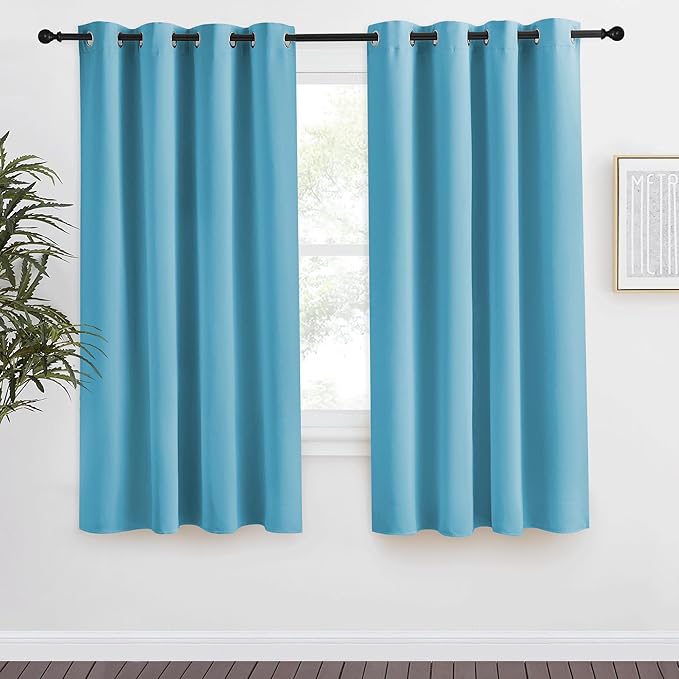 NICETOWN Teal Blue Blackout Curtain 68 inch Long, 55 inches Width, 1 Panel, Thermal Insulated Window Treatment with Grommet Room Darkening Thermal Insulated Panel for Bedroom/Living Room by NICETOWN