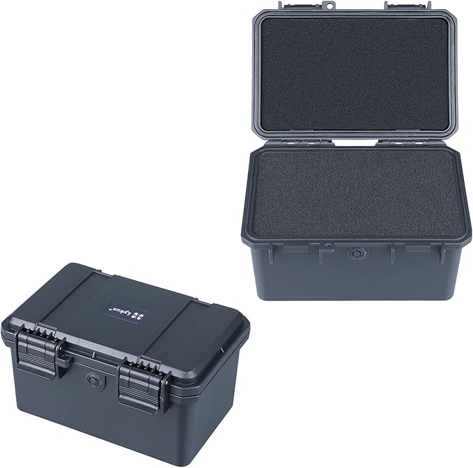 Lykus HC-1730 Mini Hard Case Dry Box with Foam Insert, Interior Size 6.5x3.9x3.7 in, IP66 Splash-Proof, Suitable for Cellphones, Tools, Small Devices and More by Lykus