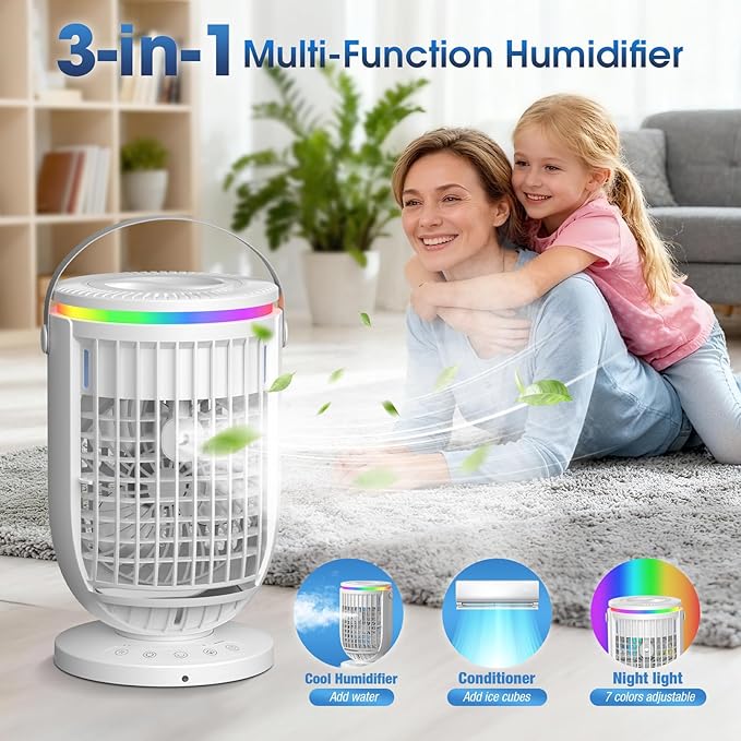 Humidifiers for Bedroom,with Large Tank, Easy to Clean & Fill,Ultra-Quiet (30dB) Supersized Cool Mist Air Humidifier for Baby Nursery, Plants, Office, 7-Color Ambient Nightlight - Image 6