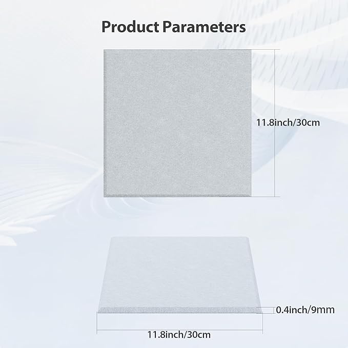 12 Pack Acoustic Panels Self Adhesive Sound Proof Foam, High Density Sound Acoustic Panel, 12X12X0.4 Inch Square Panels in Home, Office, Reccording Room, Studio,and more(Blue Gray) - Image 6
