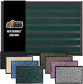 GORILLA GRIP 100% Waterproof All-Season WeatherMax Doormat US Designed Natural Rubber, Stain and Fade Resistant, Low Profile Indoor Outdoor Door Mats, Easy Clean Patio Mat, 23x35, Green Stripe by GorillaGrip