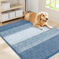 Smiry Dog Door Mat for Muddy Paws, Absorbs Moisture and Dirt, Low-Profile Entryway Mat with Non-Slip Backing, Entry Indoor Outdoor Doormat for Inside Floor (40x32 Inches, Light Blue, Striped) by Smiry