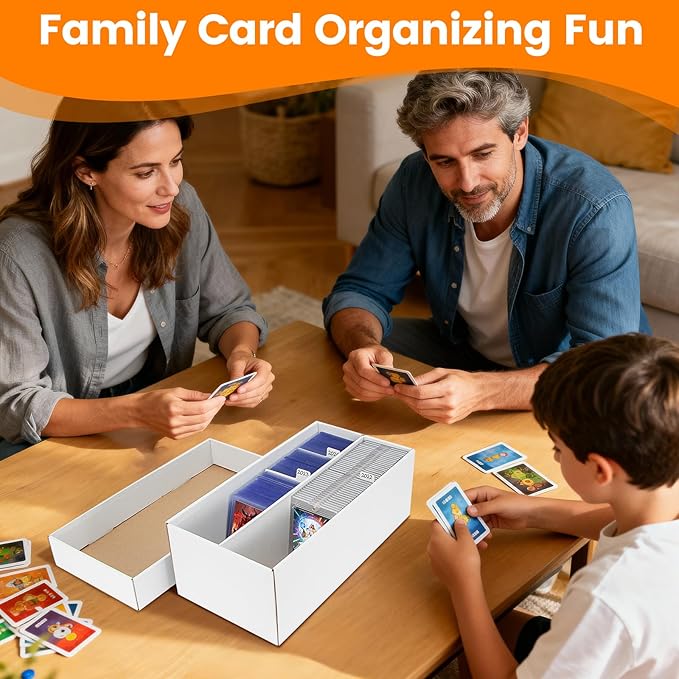 6 Pack Trading Card Storage Box - 2 Rows Divided Cardboard Case, Compatible with Top Loader One Touch for Sports Card Storage - Image 7