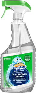 Scrubbing Bubbles Daily Shower and Cleaner Spray, Removes Mildew, Mold, and Soap Scum on Showers, Bathroom Floors & Tiles, Rainshower Scent, 32oz by ScrubbingBubbles