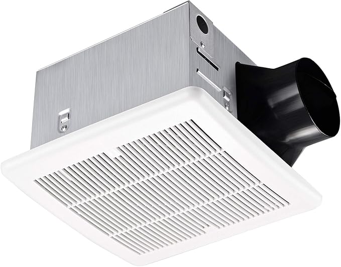 Tech Drive Bathroom fan 110 CFM, 1.5Sone No Attic access Needed Installation,Very Quiet Bath Ventilation and Exhaust Fan, Ceiling Mounted Fan,White Plastic Grille by TechDrive