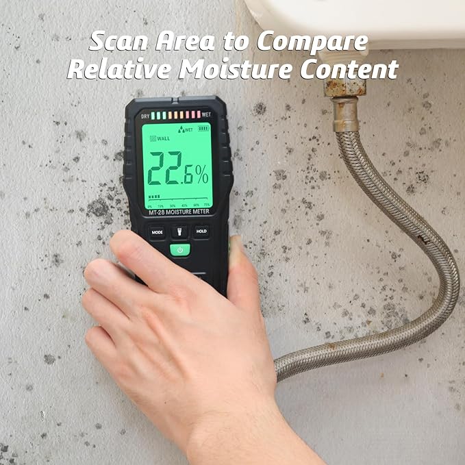 Pinless Moisture Meters Non-Invasive Digital Wood Moisture Tester Water Leak Detector for Wall,Lumber, building,Firewood,Humidity Tester - Image 2