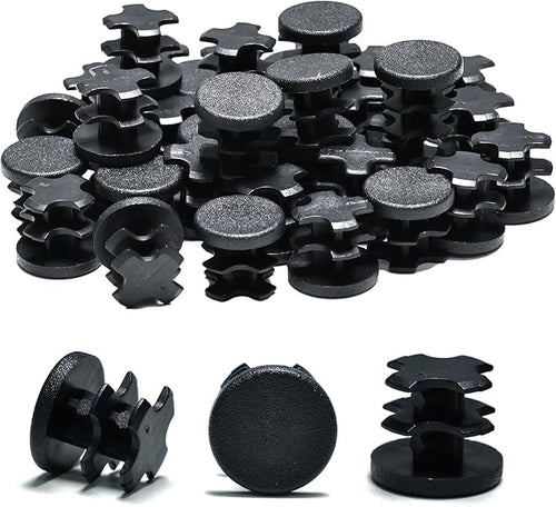 1/2" (13mm) Plastic Hole Plugs Black -Round Chair Leg Caps, Flush Mount Pipe Plugs, Tubing End Caps for Metal&Wood Legs Tube, Outdoor Furniture Feet caps & Table Plastic Plugs, 24 PCS by EASYEAH