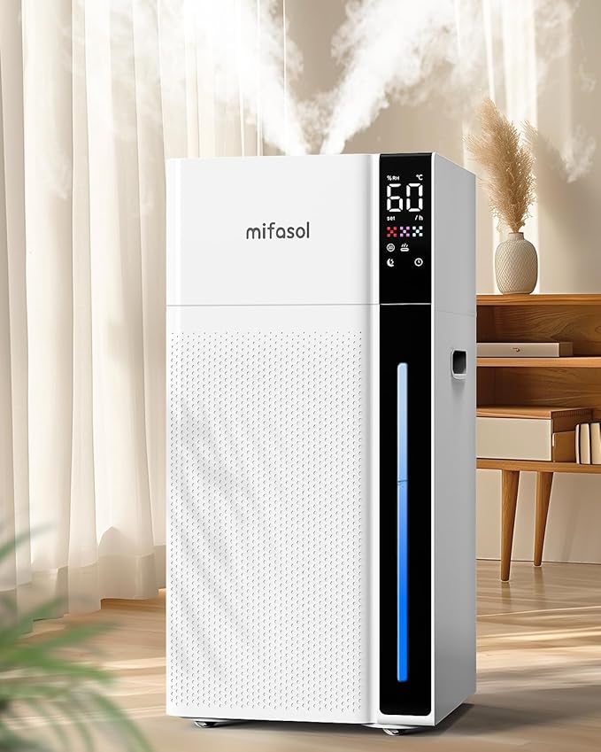 Mifasol Humidifier Large Room, 5.3Gal/20L Large Humidifiers for Home 1500 sq ft, Cool Mist Humidifiers for Bedroom, Whole House Humidifiers for Large Room Plants Office, White by PureComfortPerfectHumidity