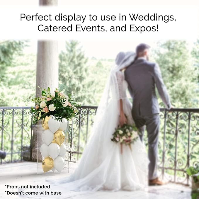 Marketing Holders Clear Acrylic Display Riser 12" x 12" x 32" No Lid Platform Display Art Sculpture Flower Pedestal Collectible Cube Acrylic Showcase Stand Expo Event Wedding Reception - Image 3